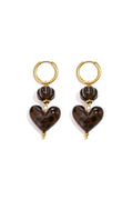 Pendientes de acero inoxidable con cuentas en forma de corazón, sencillos, de la serie Daily Simple. Joyería para mujer.