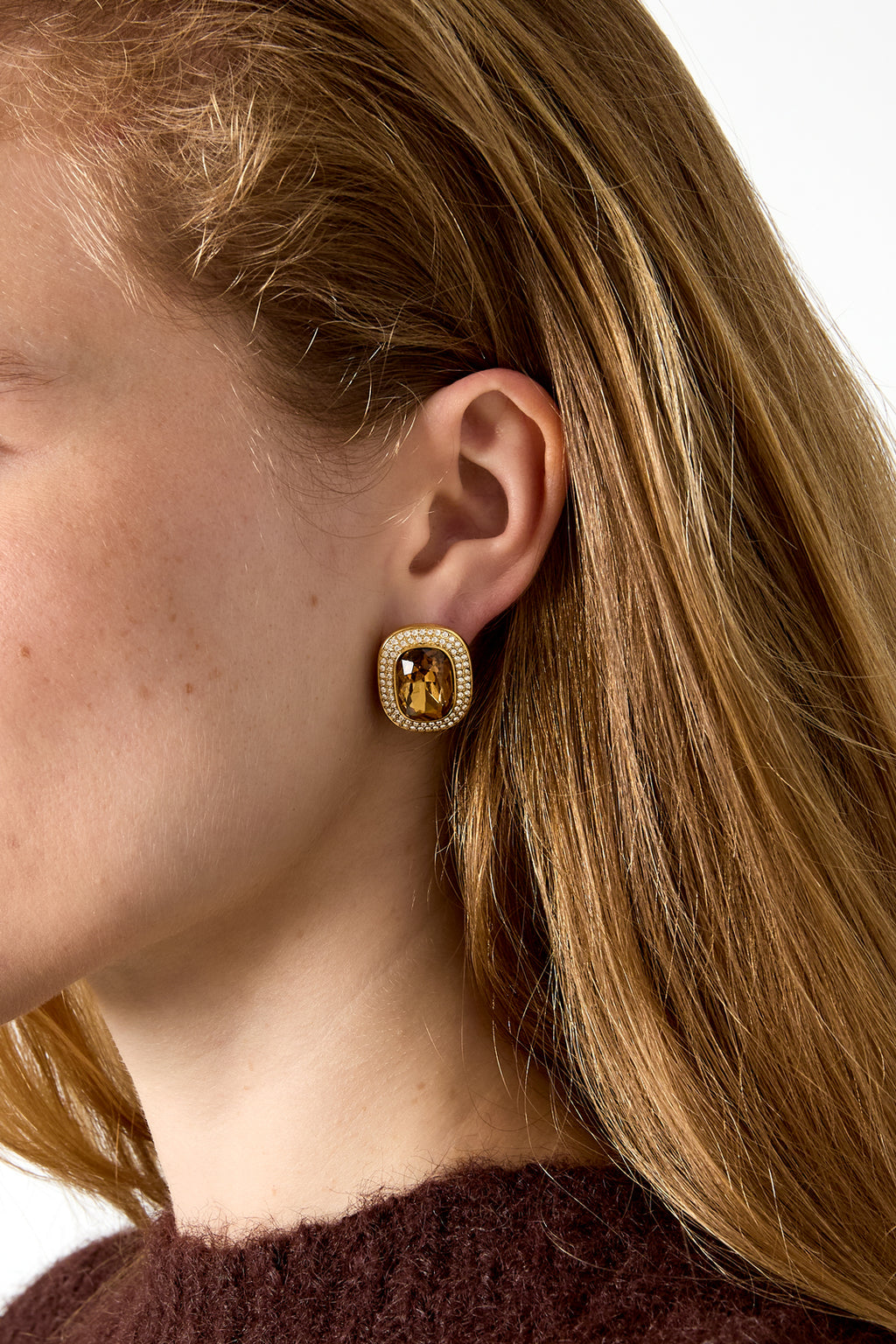 Pendientes de botón de acero inoxidable con forma geométrica, elegantes, de la serie Daily Luxury, joyería para mujer.