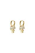 Pendientes colgantes de acero inoxidable con forma de flor, de la serie Daily Simple para mujer.