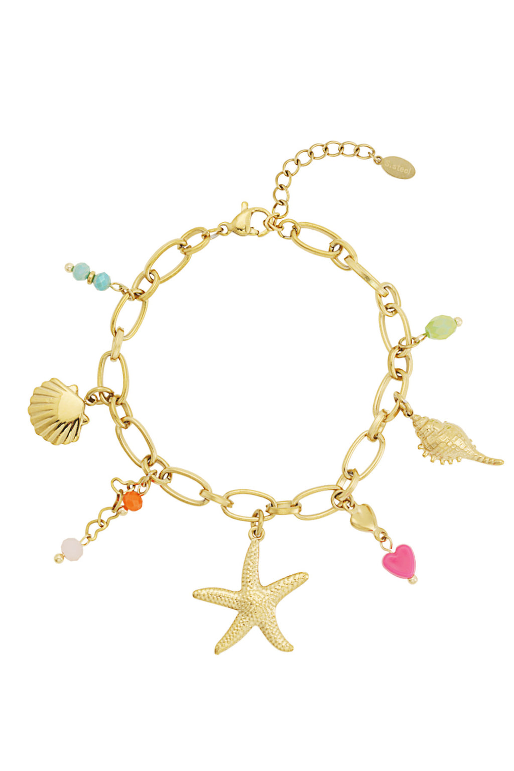 Elegant 14K Gold Plated Charm Bracelet for Summer