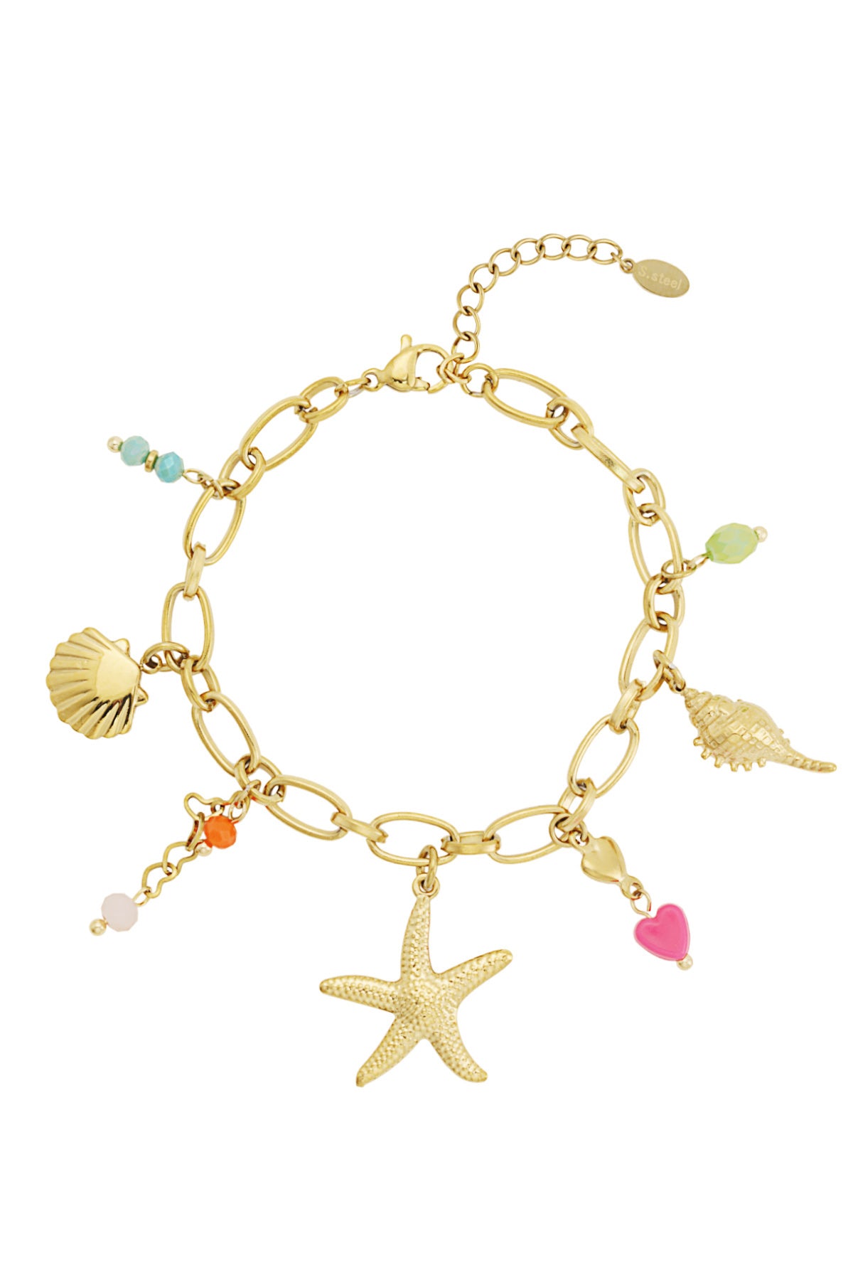 Elegant 14K Gold Plated Charm Bracelet for Summer