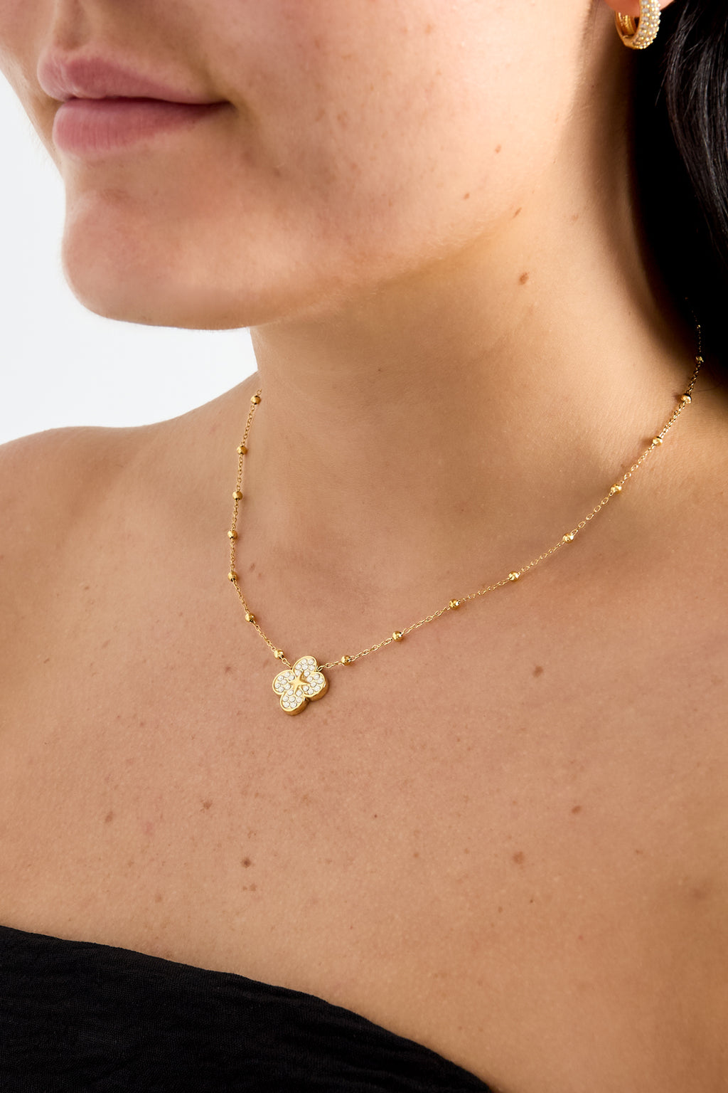 Collares con colgante de acero inoxidable Clover Simple Daily Simple Series Joyería para mujer