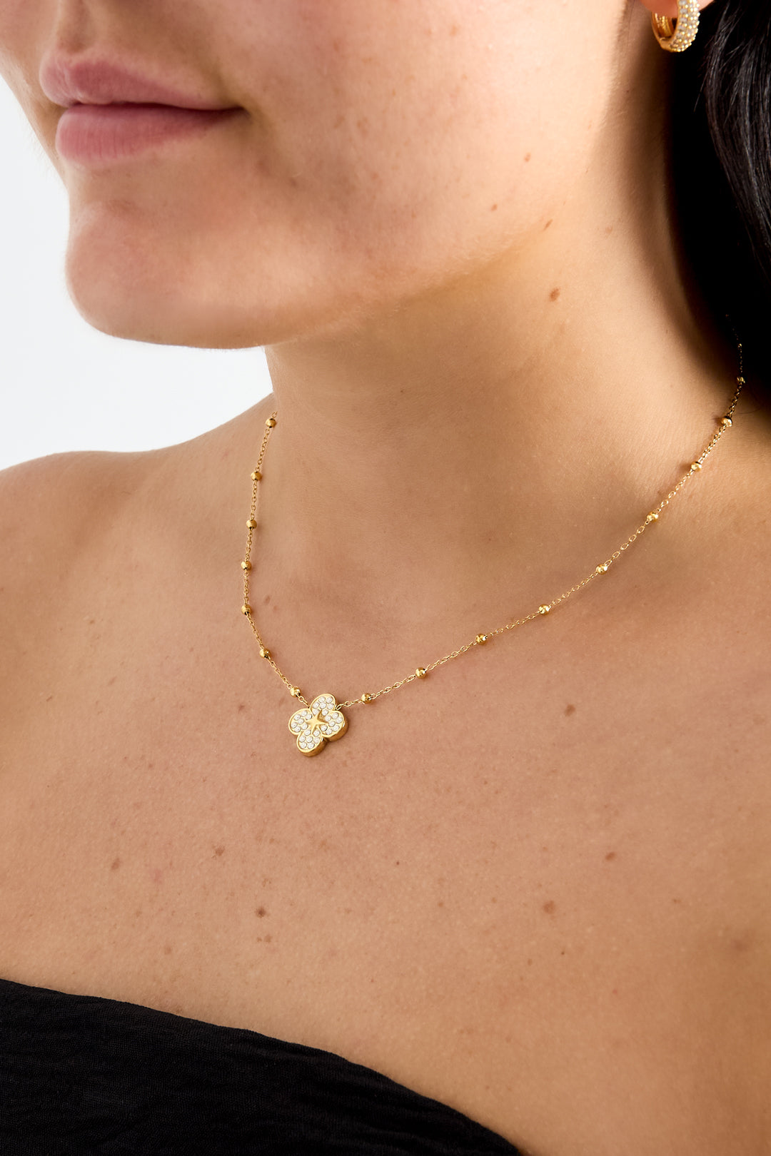 Collares con colgante de acero inoxidable Clover Simple Daily Simple Series Joyería para mujer
