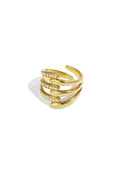 Elegant Adjustable Statement Ring in Silver & Gold