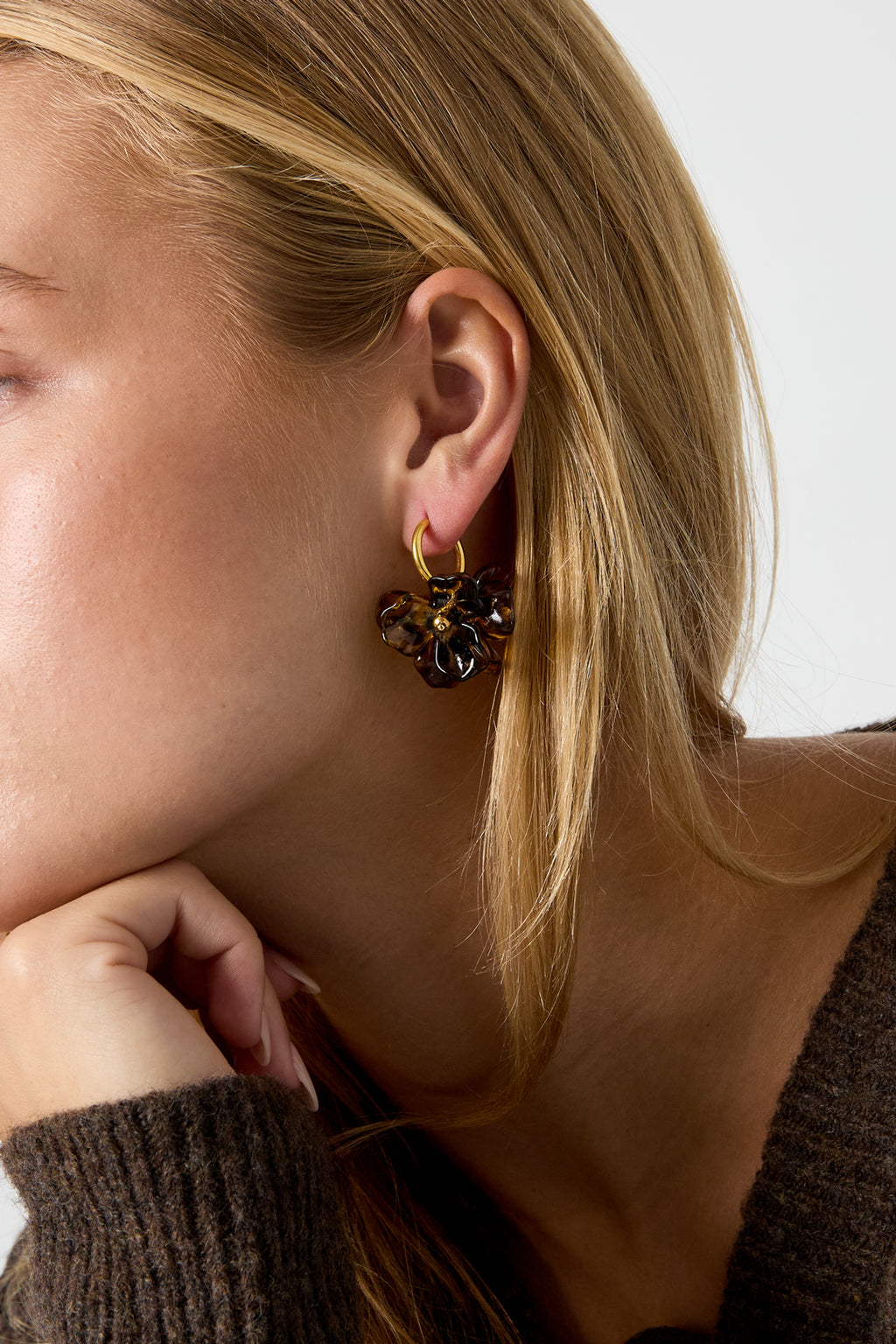 Pendientes de botón de acero inoxidable con forma de flor, de la serie Daily Simple, joyería para mujer.