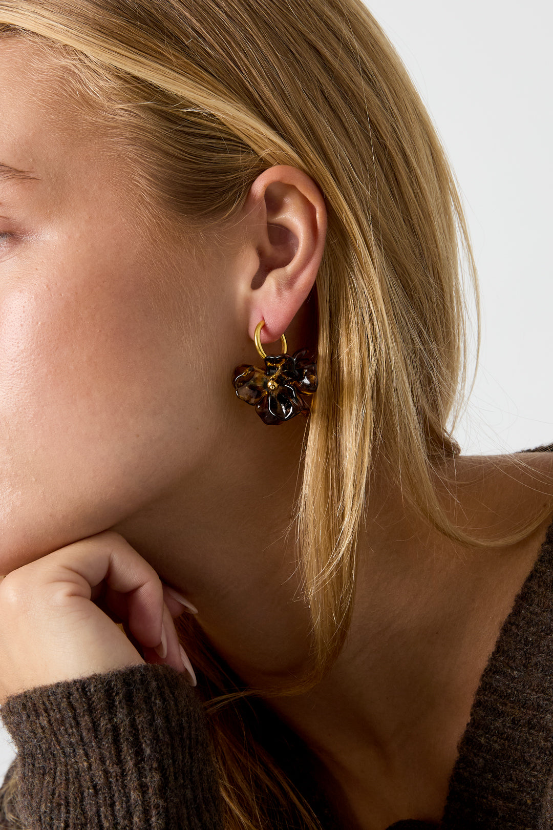 Pendientes de botón de acero inoxidable con forma de flor, de la serie Daily Simple, joyería para mujer.