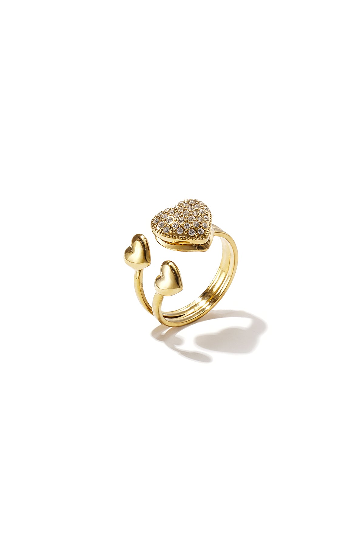 Anillos llamativos de acero inoxidable con forma de corazón, de la serie Daily Simple para mujer.