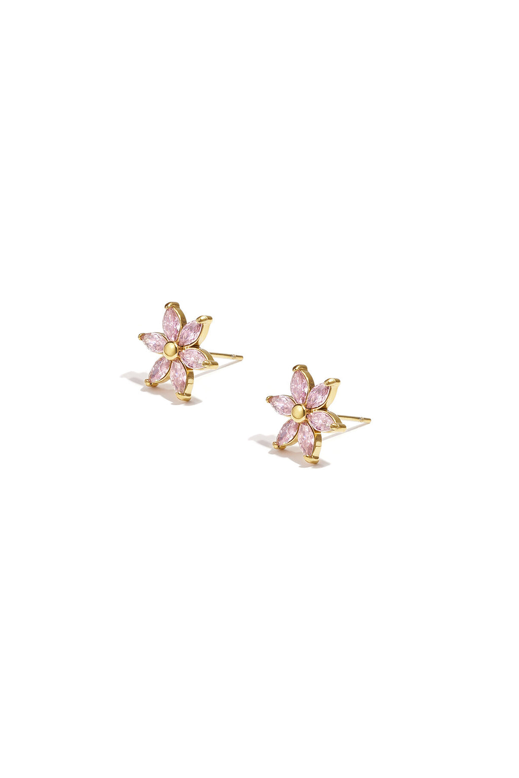 Elegant Pink Flower Stud Earrings for Women