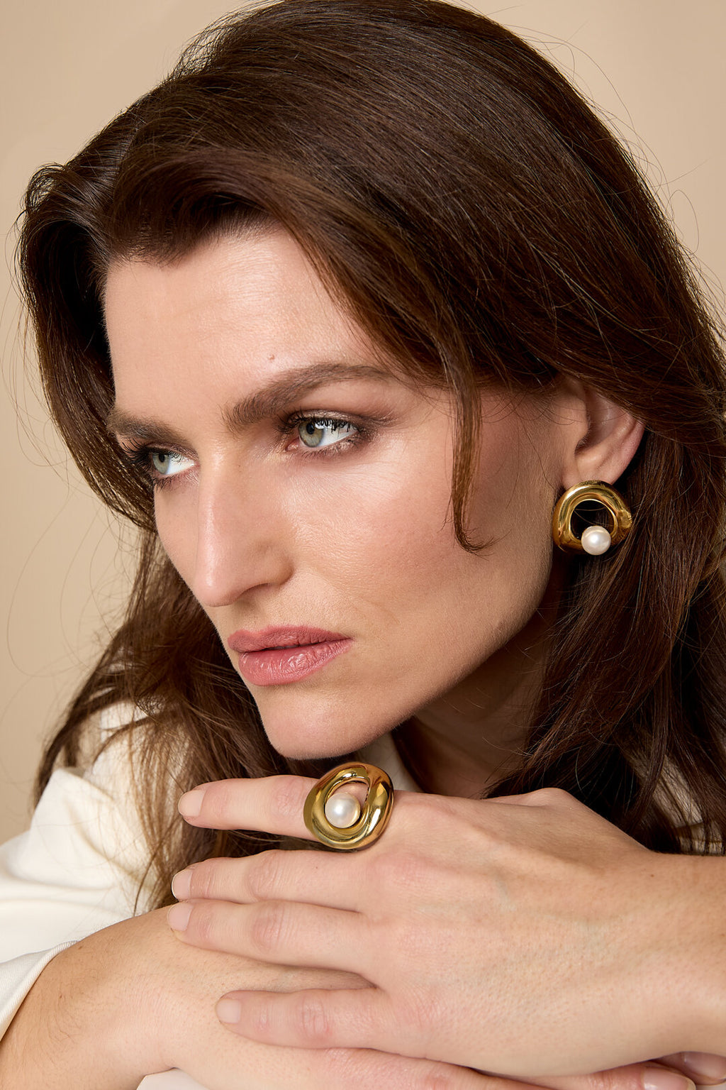 Elegant Adjustable Statement Ring in Silver & Gold
