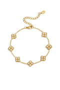 Elegant All-Fit Zircon Charm Bracelet - Silver & Gold