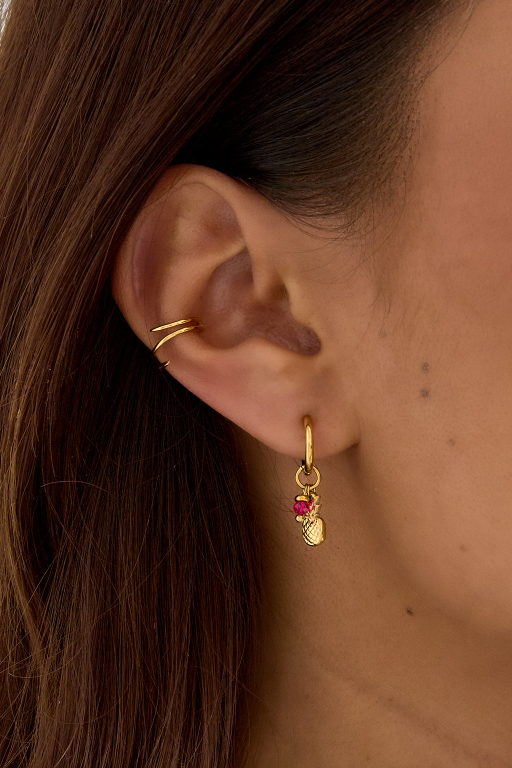 Earcuff Espiral Dorado Color dorado Acero inoxidable