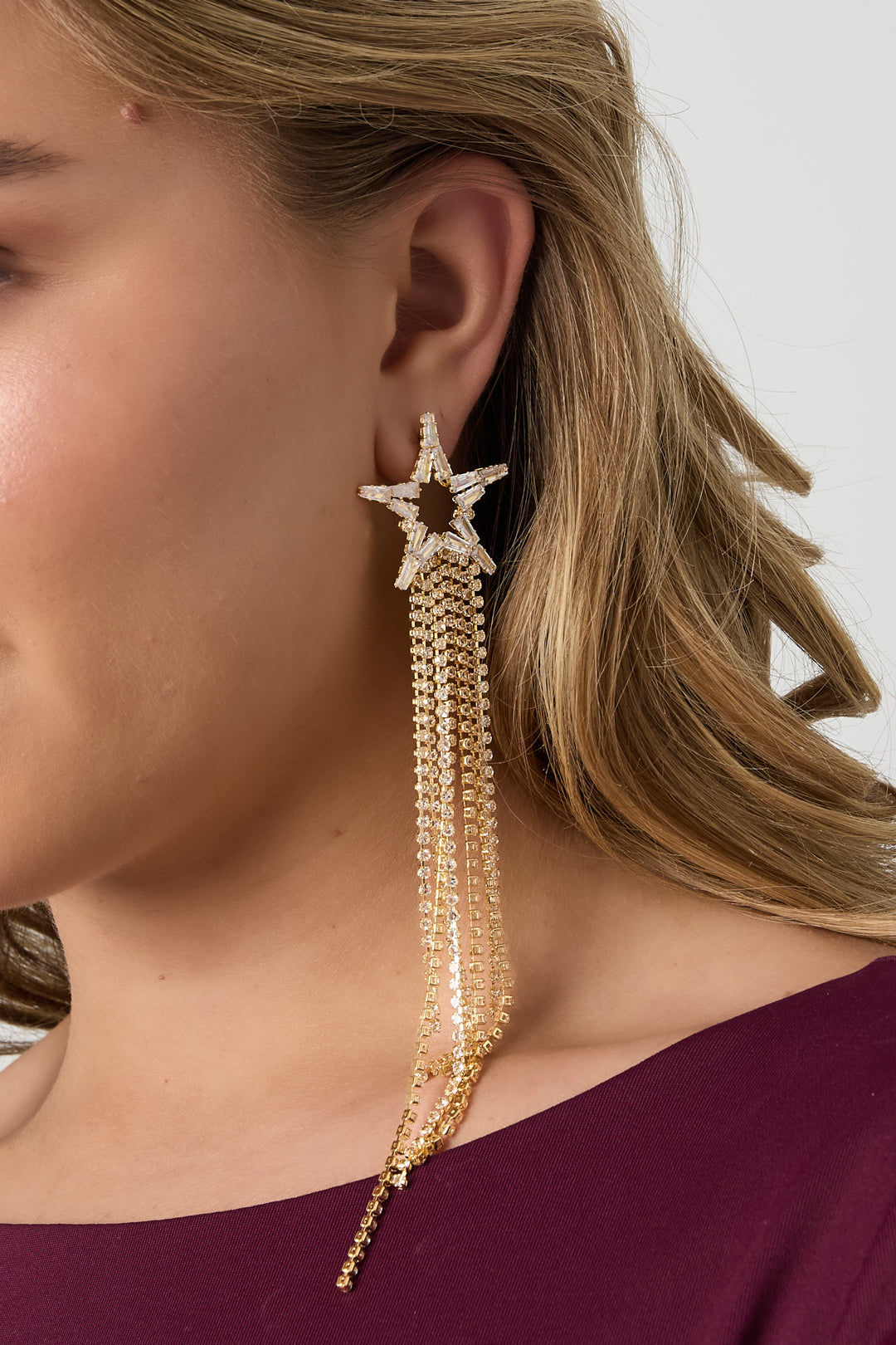 Elegant Star Zircon Earrings for Christmas Parties