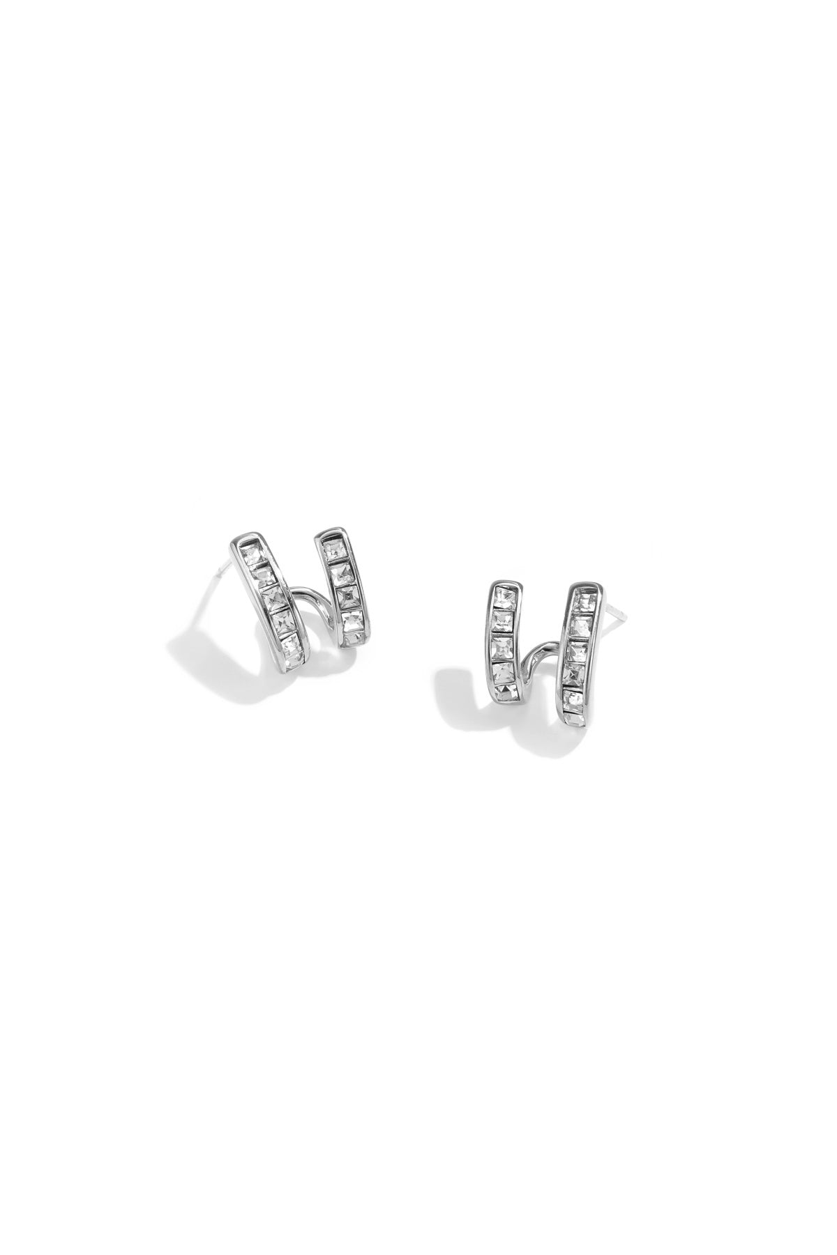 Pendientes con doble efecto y circonita