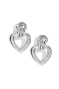 Elegant Heart Shaped Rhinestone Drop Earrings