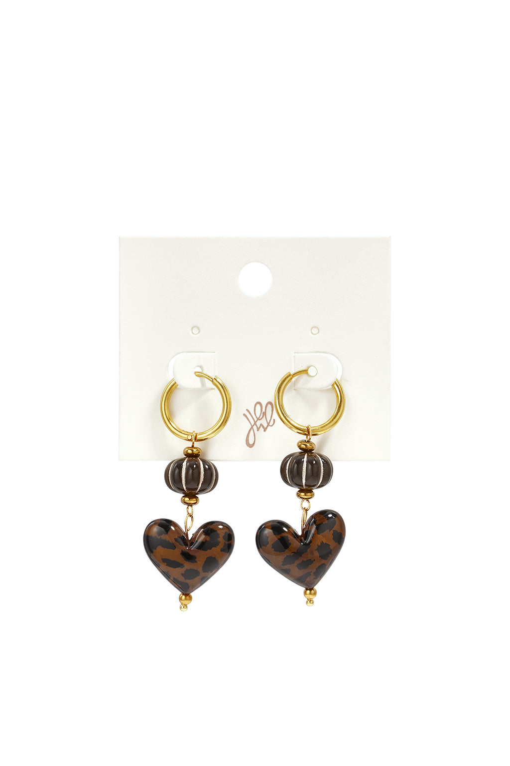Pendientes de acero inoxidable con cuentas en forma de corazón, sencillos, de la serie Daily Simple. Joyería para mujer.