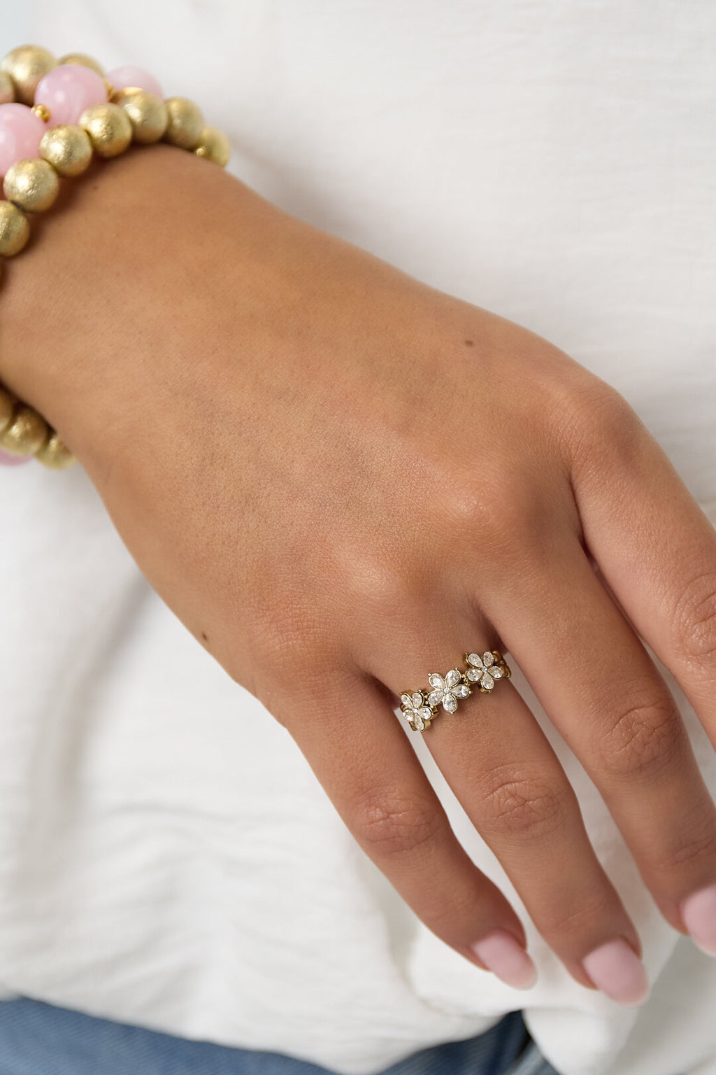 Elegant Adjustable Rhinestone Ring - All Fit