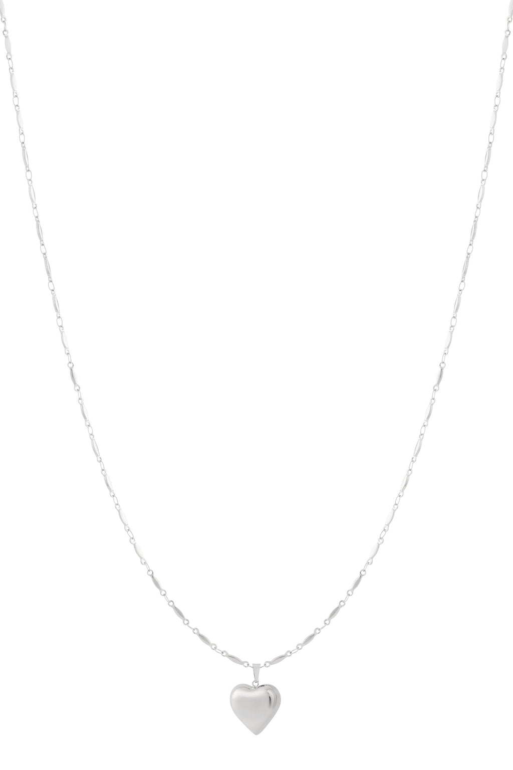 Elegant Long Heart Necklace in Silver & Gold