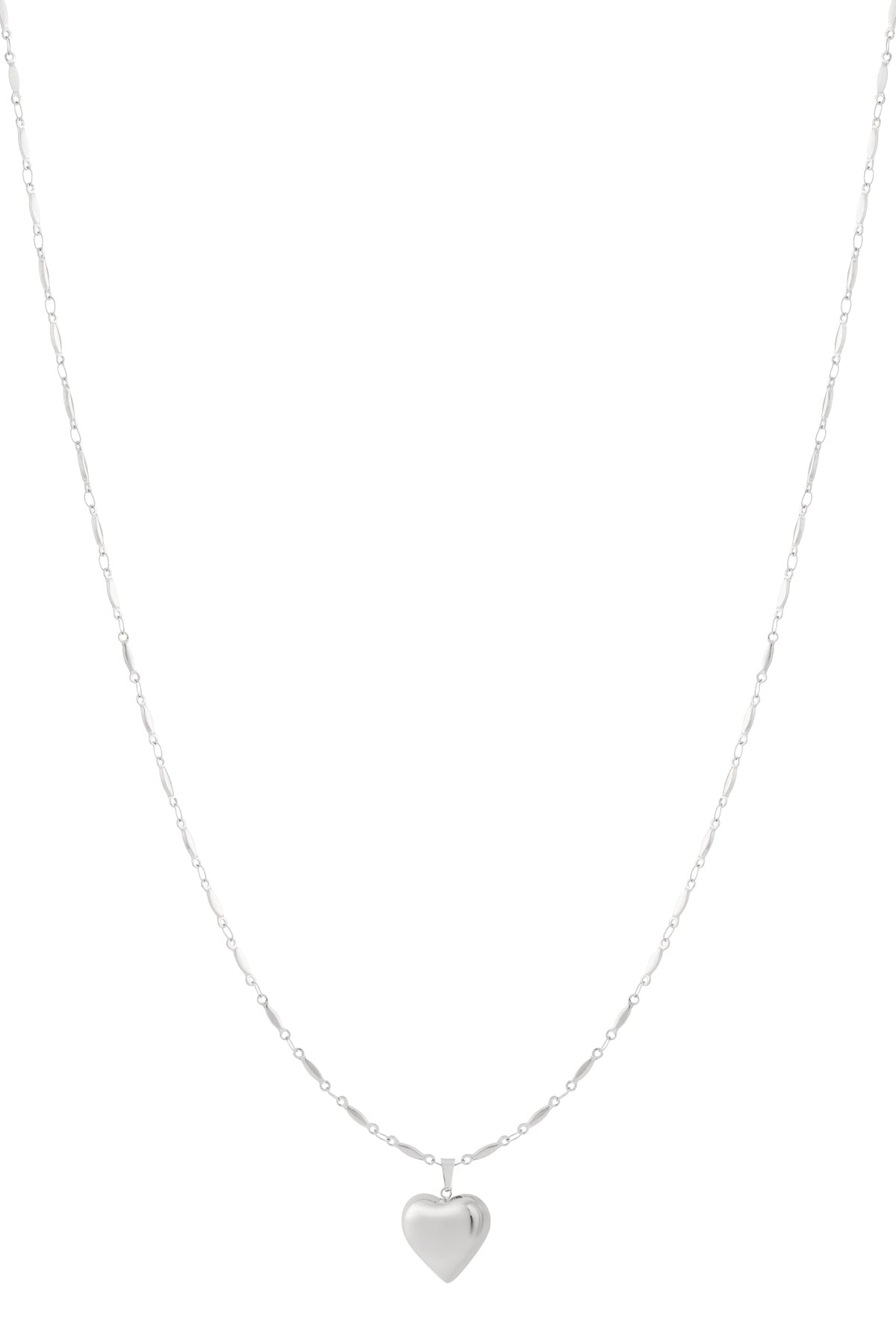 Elegant Long Heart Necklace in Silver & Gold