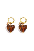 Pendientes de acero inoxidable con cuentas en forma de corazón, sencillos, de la serie Daily Simple. Joyería para mujer.