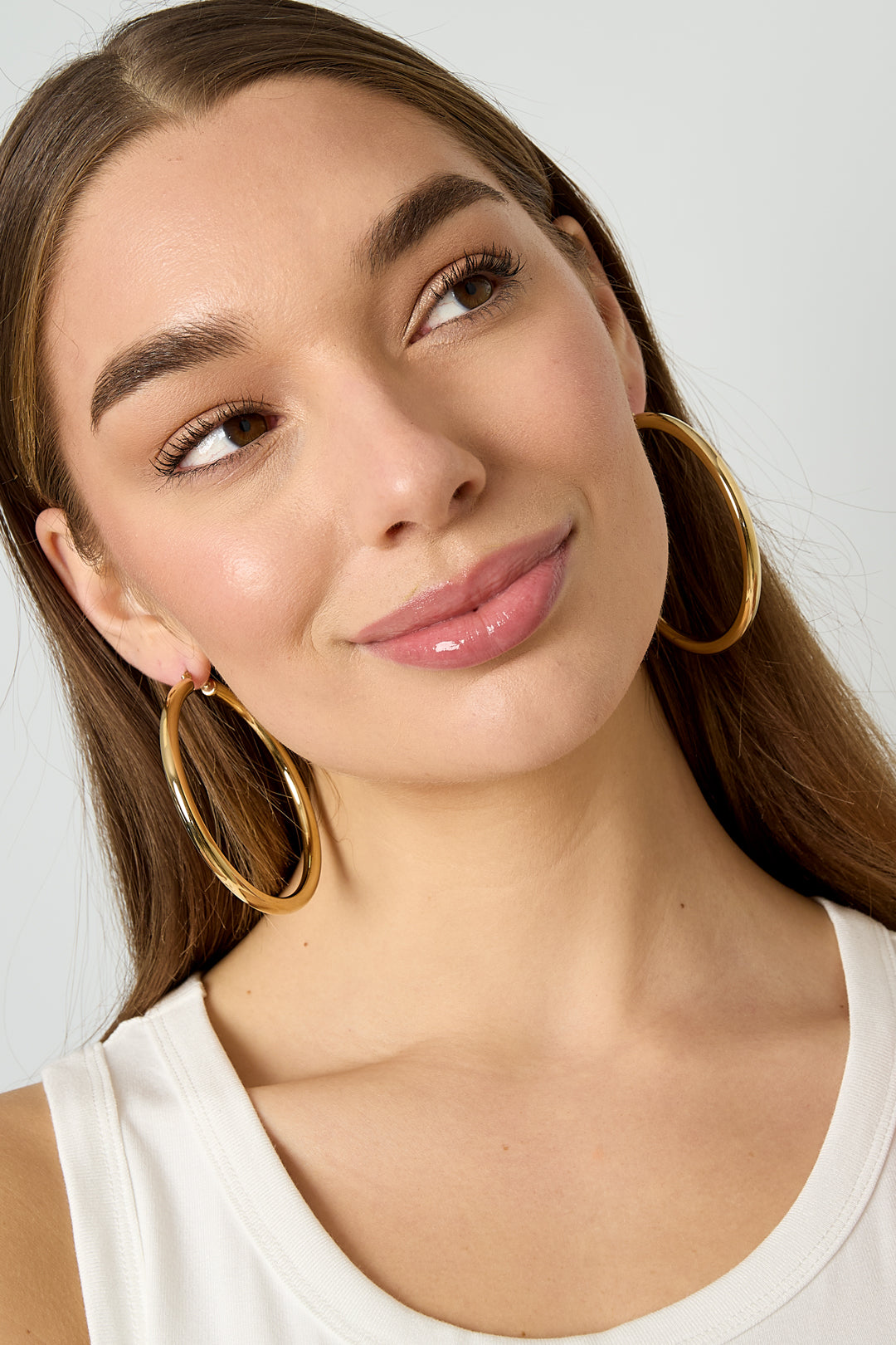 Pendientes de aro de acero inoxidable Serie sencilla informal para uso diario Joyería para mujer