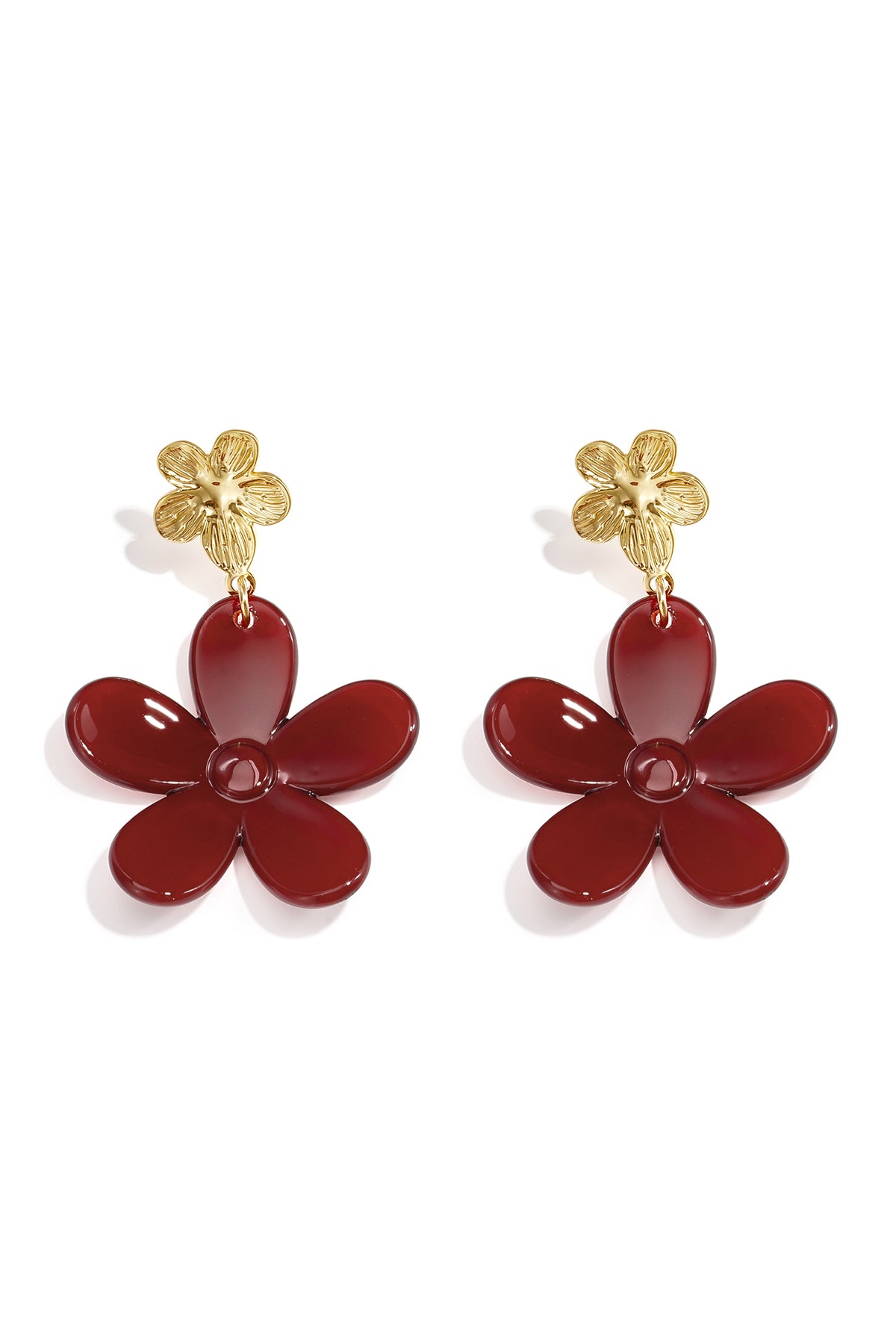 Pendientes colgantes de acrílico con forma de flor, sencillos, para reuniones o fiestas, de la serie de lujo para mujer.