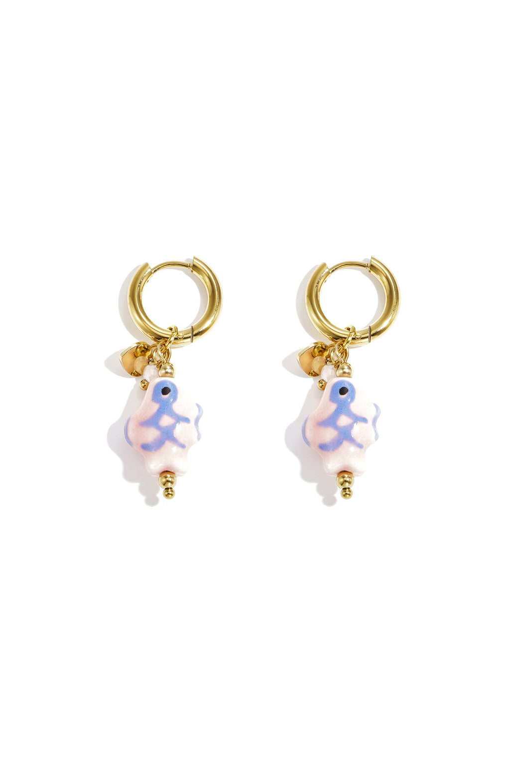 Stylish Pink & Orange Fish Drop Earrings for Spring/Summer