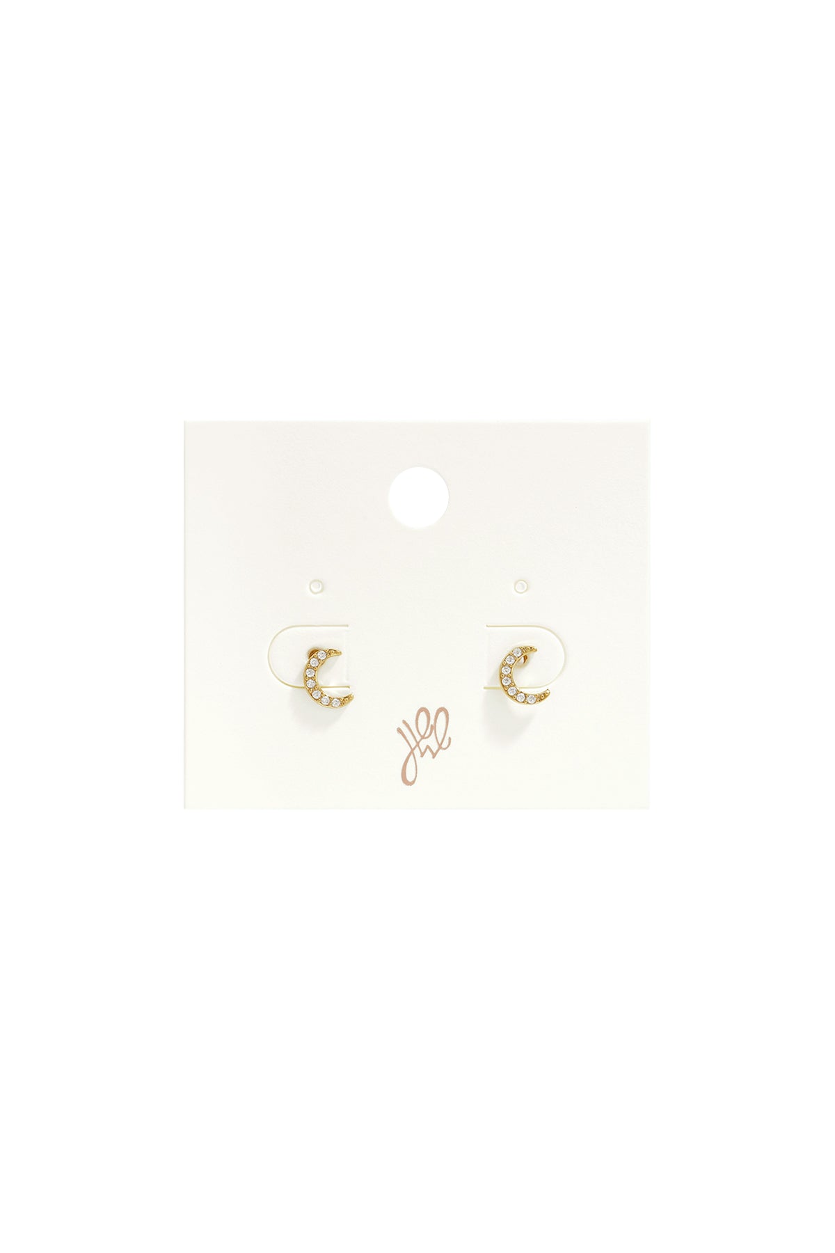 Pendientes de botón de acero inoxidable Moon Simple Daily Simple Series Joyería para mujer
