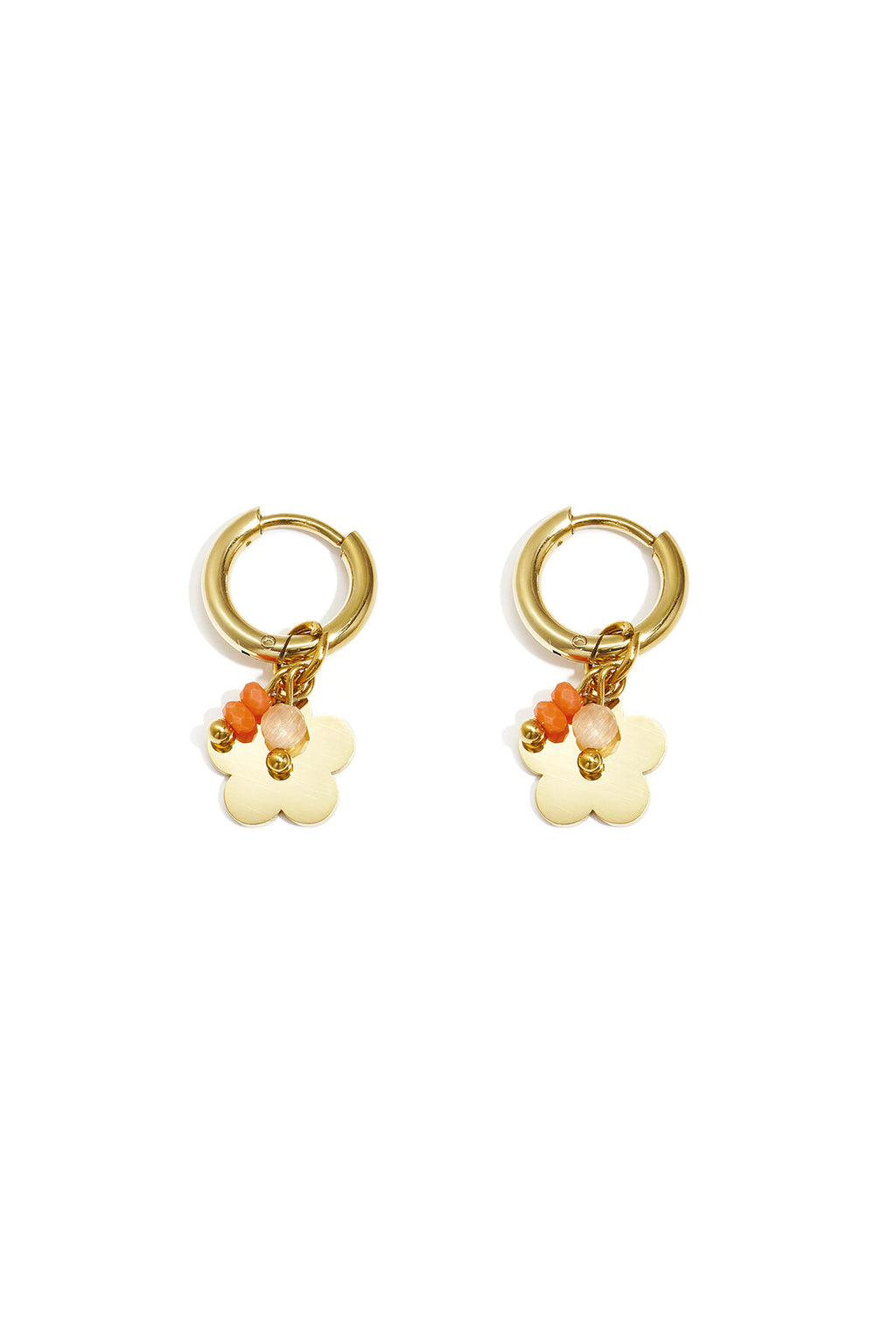 Stylish Orange & Pink Crystal Drop Earrings for Spring