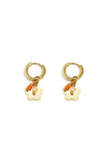Stylish Orange & Pink Crystal Drop Earrings for Spring