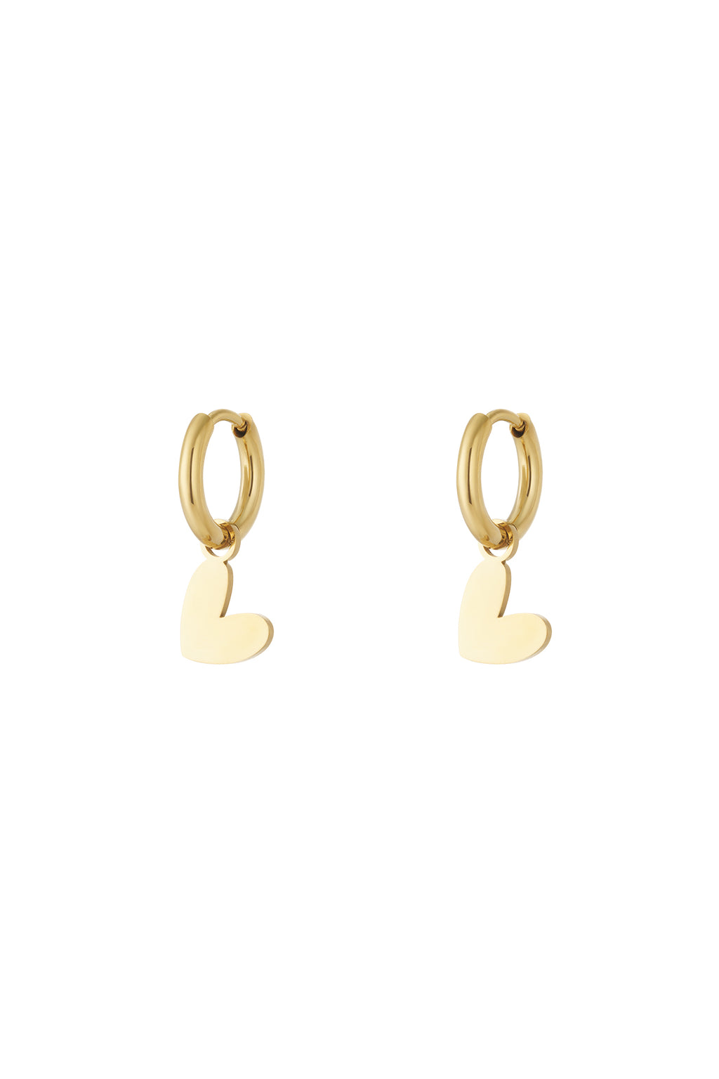 Elegant Heart-Shaped Drop Earrings, Silver & Gold