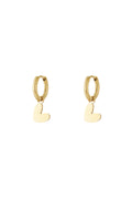Elegant Heart-Shaped Drop Earrings, Silver & Gold