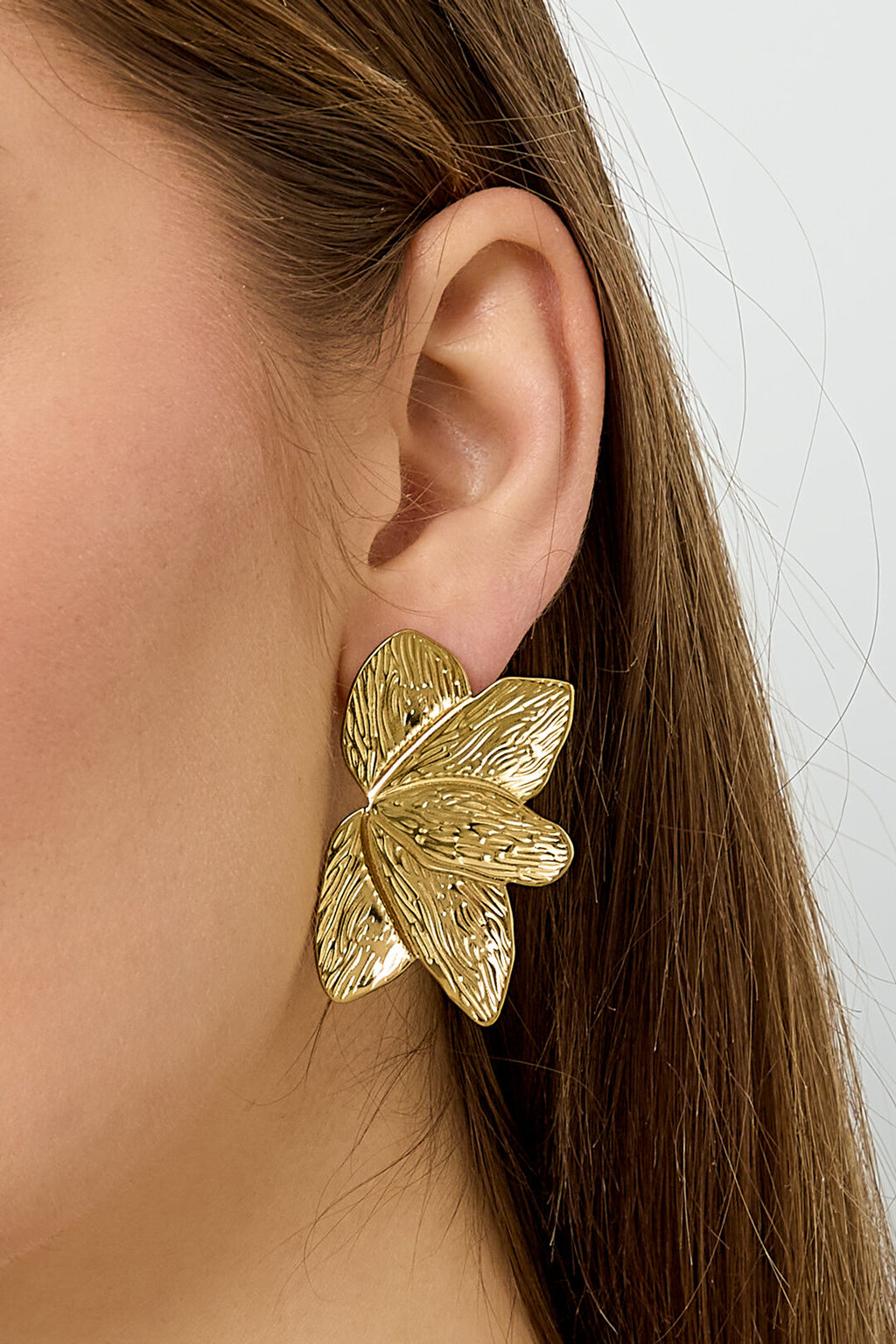 Elegant Gold Leaf Stud Earrings for Everyday Wear