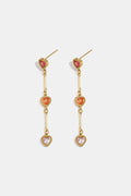 Pendientes colgantes de acero inoxidable con forma de corazón, elegantes, para oficina, de la serie Simple Jewelry para mujer.