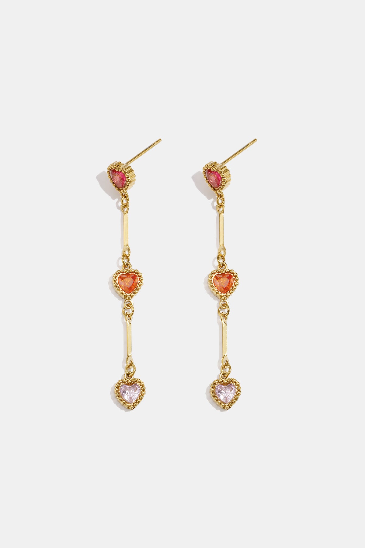 Pendientes colgantes de acero inoxidable con forma de corazón, elegantes, para oficina, de la serie Simple Jewelry para mujer.