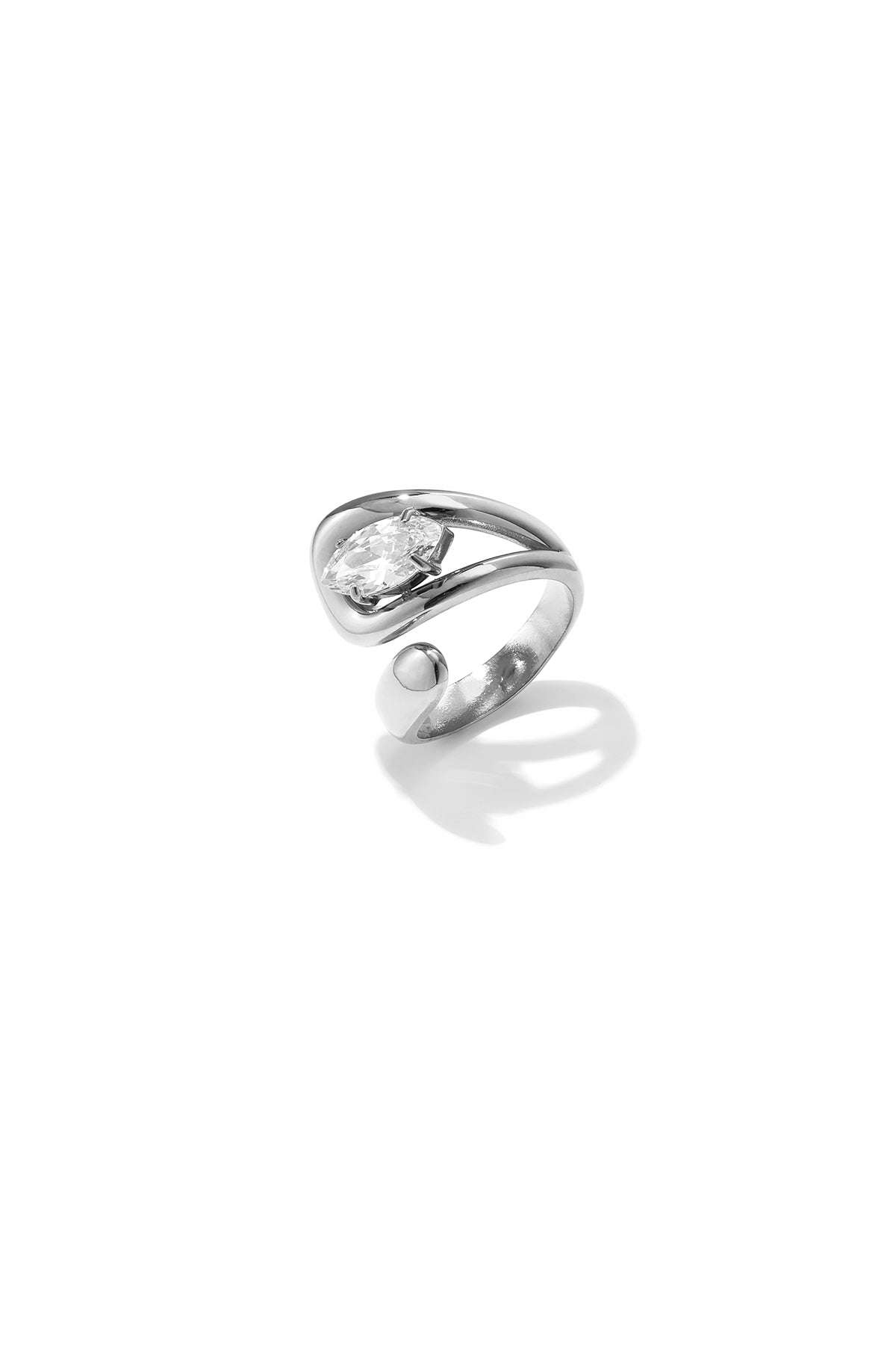 Anillos llamativos de acero inoxidable con forma irregular, sencillos para uso diario, de la serie Simple. Joyería para mujer.