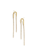 Pendientes colgantes de acero inoxidable con cadena, estilo sencillo para reuniones o fiestas. Colección Simple para mujer.