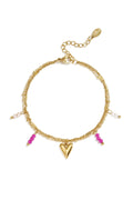 Charming Heart Multi-Layered Bracelet - Silver & Gold
