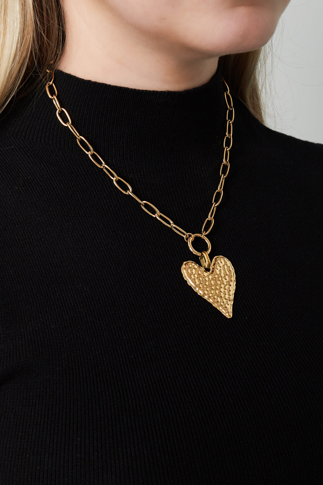 Elegant 14K Gold Plated Heart Necklace