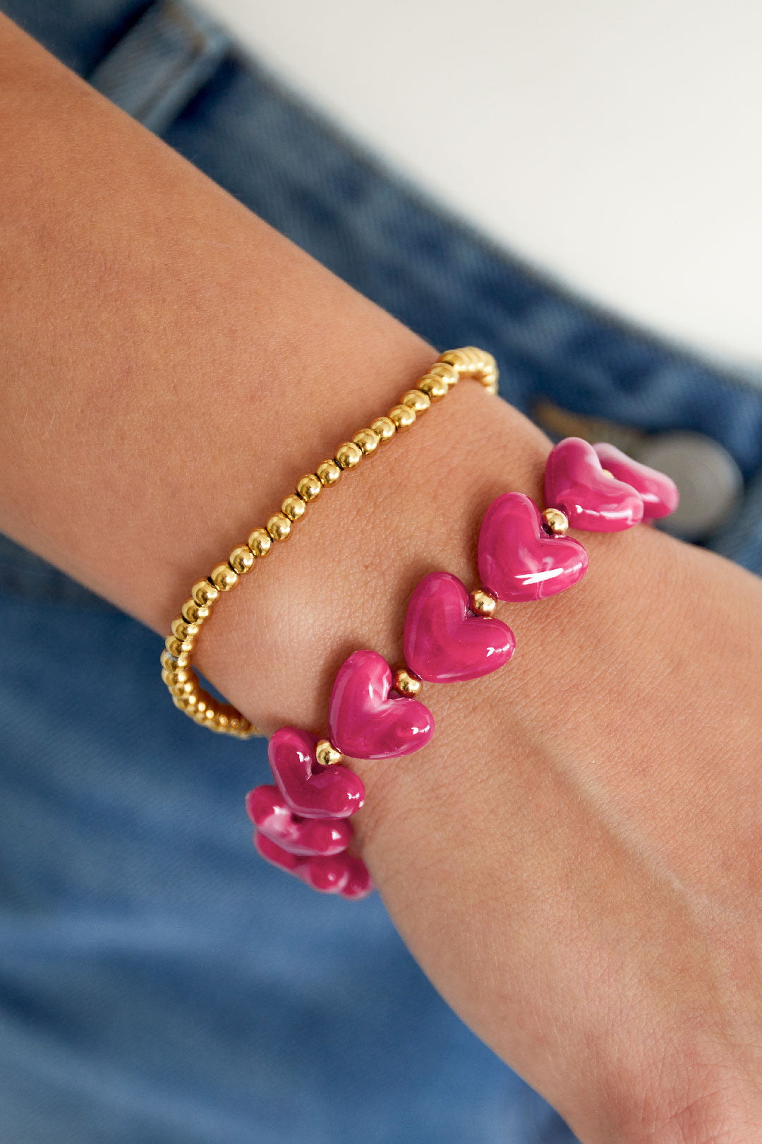 Pulsera de cuentas corazón