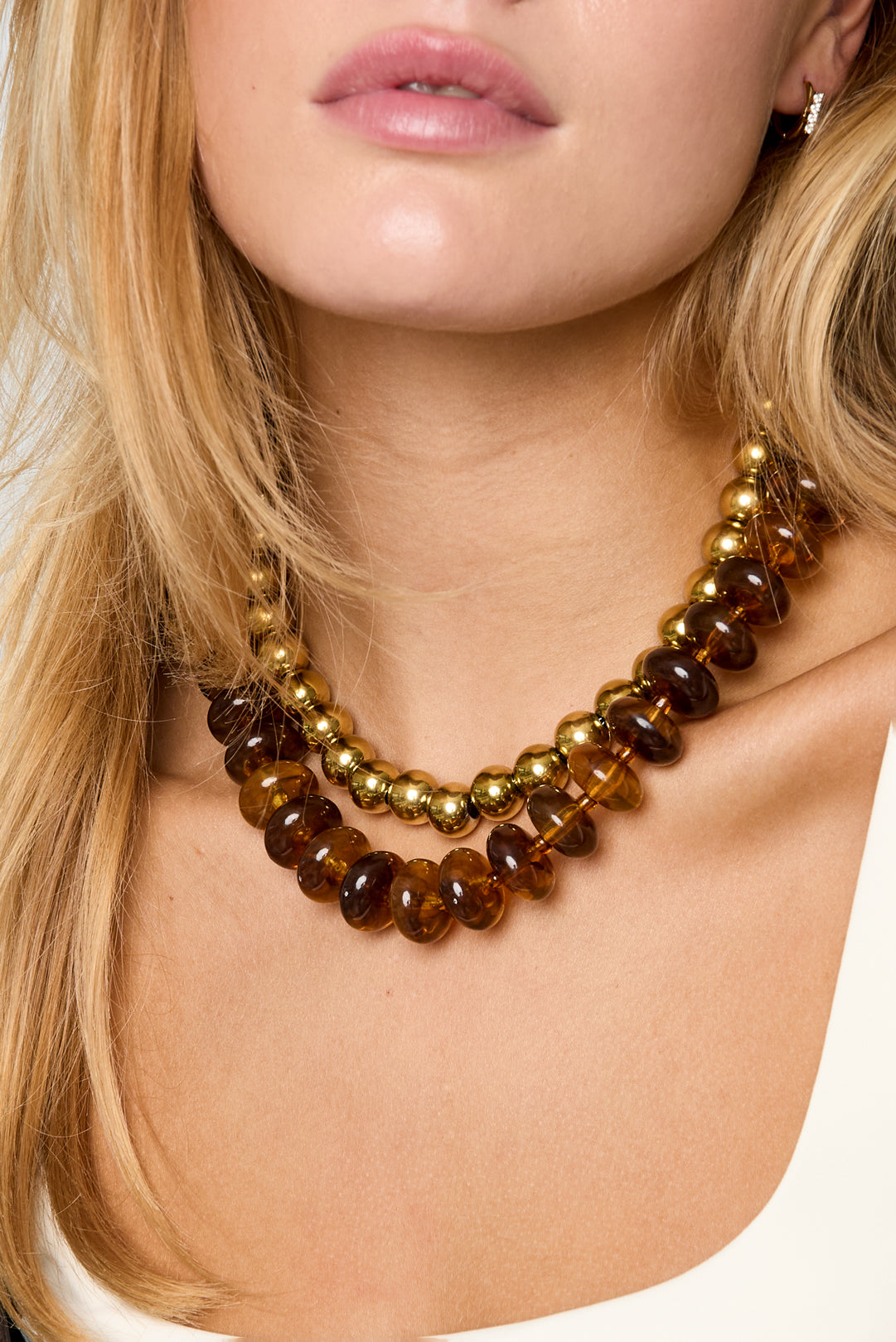 Collares de cuentas acrílicas con degradado de color, sencillos para el día a día, de la serie Simple. Joyería para mujer.