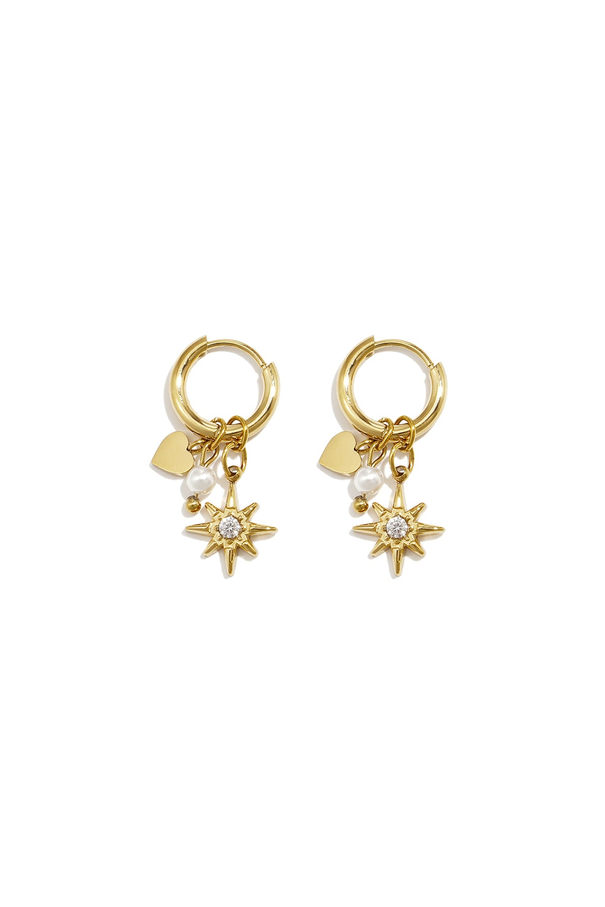 Pendientes colgantes de acero inoxidable con forma de corazón, sencillos, de la serie Daily Simple, joyería para mujer.