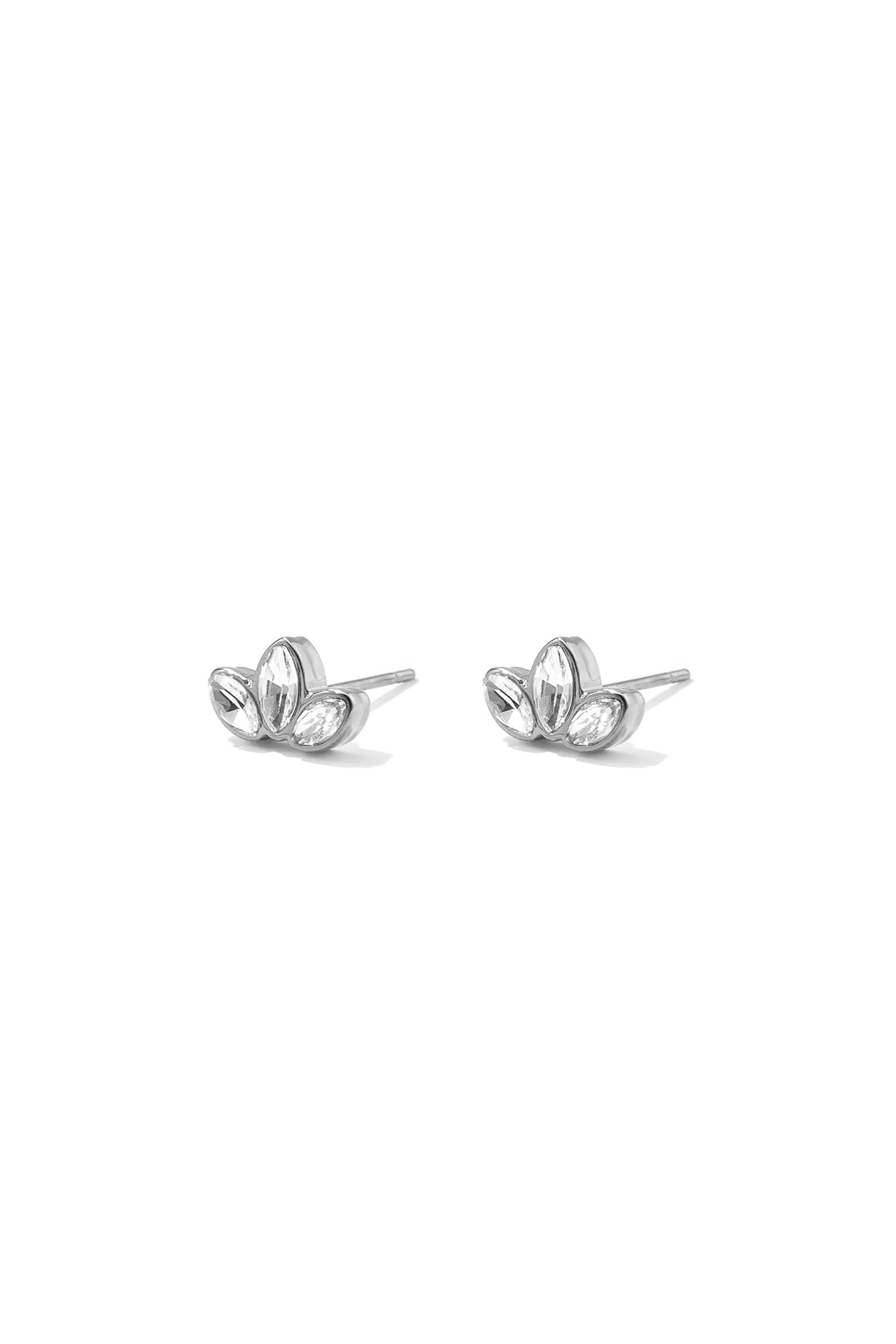 Pendientes de botón de acero inoxidable con forma de hoja, de la serie Daily Simple, joyería para mujer.
