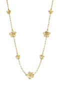 Collares largos de acero inoxidable con diseño floral, estilo casual y sencillo para uso diario. Joyería para mujer.