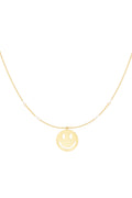 Charming Smiling Face Pendant Necklace in Silver & Gold