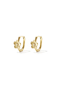 Pendientes de aro de acero inoxidable con diseño floral, de la serie Daily Simple, joyería para mujer.