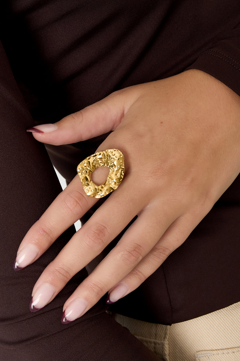 Elegant Adjustable Statement Ring - Silver & Gold