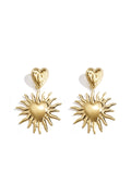 Stylish Gold Heart Drop Earrings for Women