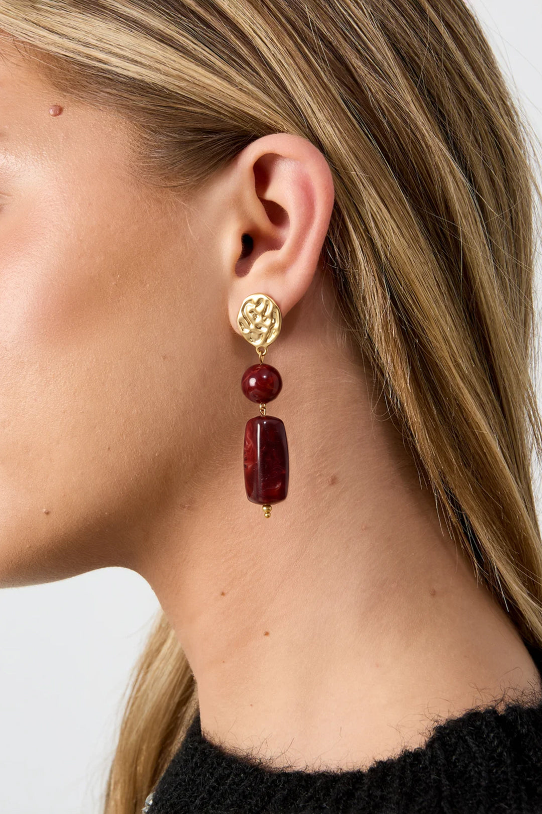 Pendientes colgantes de acero inoxidable con cuentas, estilo retro, serie clásica diaria, joyería para mujer