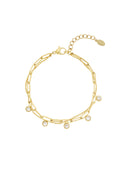 Elegant 14K Gold Plated Charm Bracelet for Women