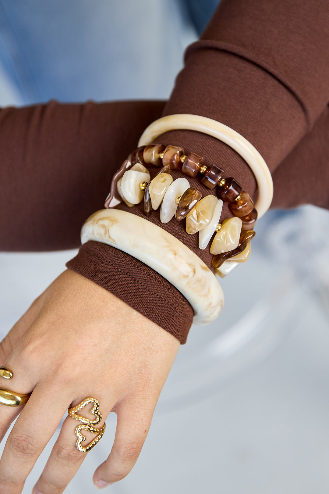 Pulseras de cuentas acrílicas, cuentas sencillas, serie sencilla diaria, joyería para mujer